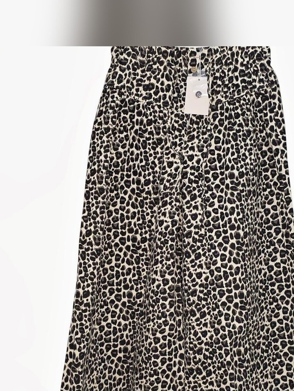 So Me Black and Cream Wide-Leg Animal Print Denim Trouser